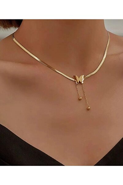 SBL AKSESUAR تصميم الفراشة على القلائد الفولاذية