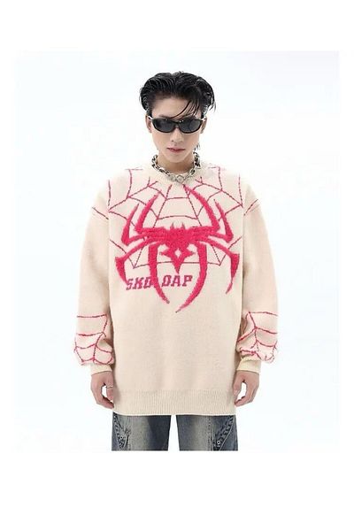 Köstebek Pulover tricot oversize cu model SKD Dap Spider