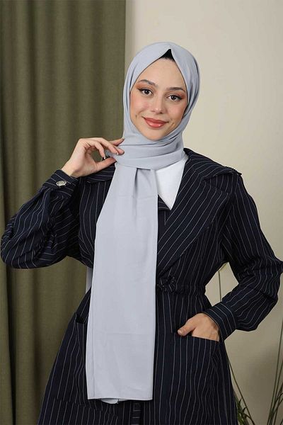 Trablus Hijab Women's Luxury Medina Silk Shawl Light Gray
