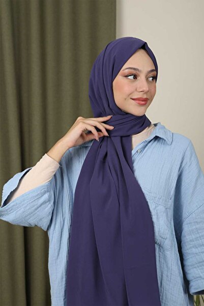 Trablus Tessetür Kadın Lüks Medine İpeği Şal Mor