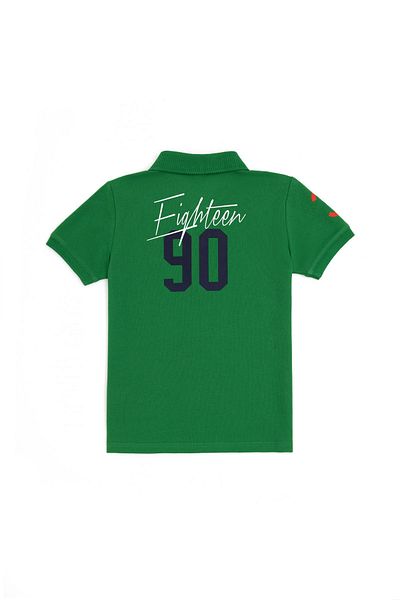 U.S. Polo Assn. Tricou cu gât polo pentru băiat verde - ASILSENCER STORE