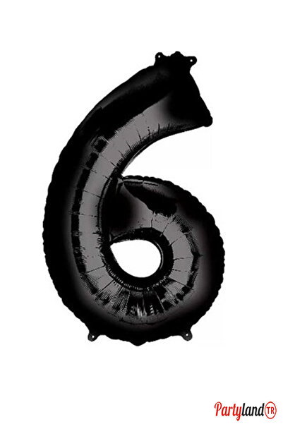 PartylandTR Siyah Rakam Folyo Balon 76 cm.