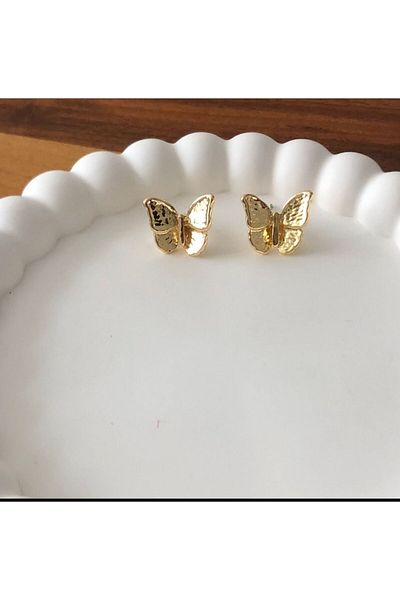 DEMOKAN Women's Earrings - Small Butterfly Design
