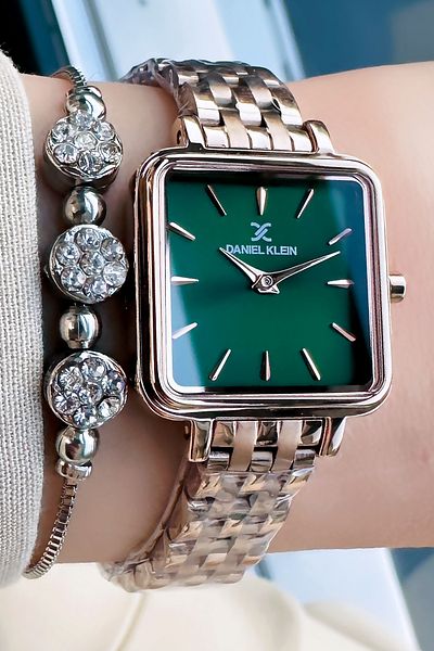 Daniel Klein Rose Colored 3 Atm Waterproof Women's Wristwatch and Bracelet Gift - DKBY2014C8