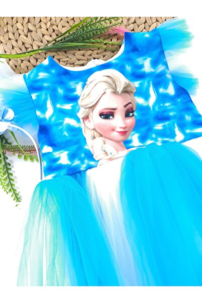 lumia Ροζ μπλε φόρεμα για κορίτσια - Snow Queen Elsa με λεπτομέρεια στέμμα με τούλι και τούτου