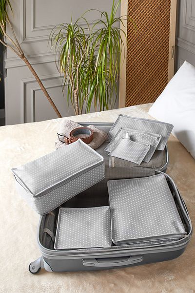 Serstil 6 Piece Non-Net Suitcase / Suitcase Travel Type Storage Bag Set - Polka Dot