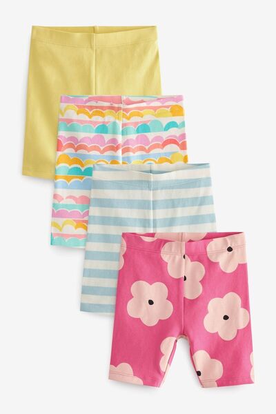 Next Baby Cotton Yellow Rainbow Patterned 4Piece Short Leggings
