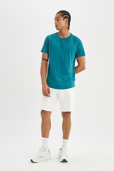 DeFacto Αθλητικό μπλουζάκι DeFactoFit Slim Fit - Πλήρης λαιμόκοψη, Βαρύ ύφασμα, κοντό μανίκι V2887AZ24SP