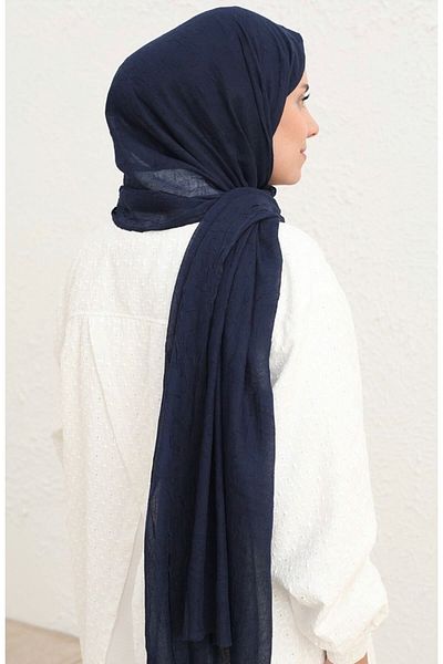 Mides scarf Μπαμπού Κράς Σαρόνι-ναυτικής μπλε