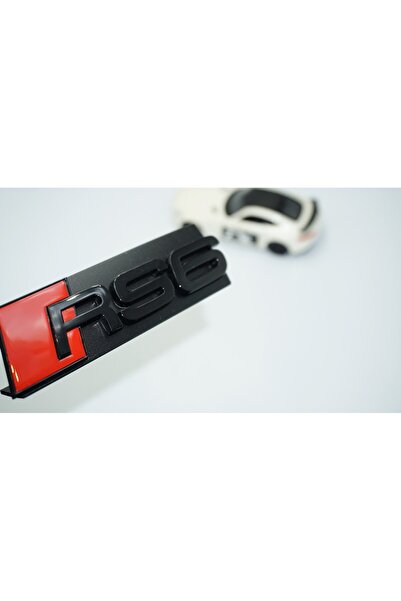 DK Tuning RS6 Siyah Kırmızı 3D Ön Panjur Logo Audi İle Uyumlu