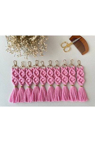 Es-Na Life Decoration 20 τεμάχια ροζ μακραμέ μπρελόκ δώρο γέννησης μωρού, δώρ...