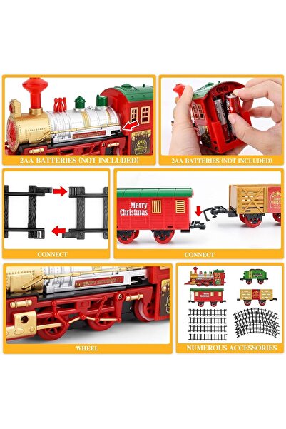 Nilly Toys Yılbaşı Tren seti Işıklı ve Sesli Classic Lüks Tren FF-1603B-4C