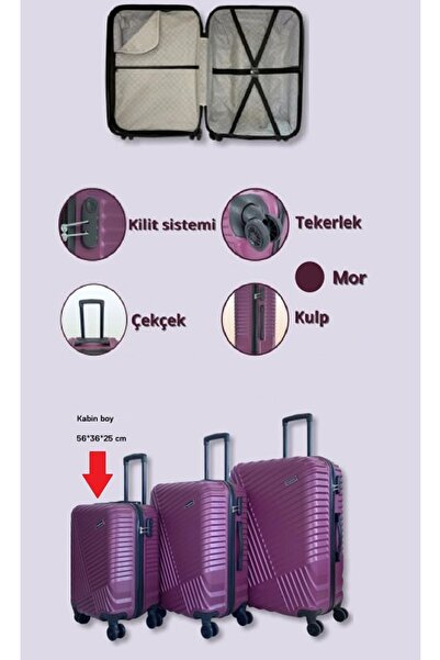 TRENDLESS حقيبة سفر Nuovo Abs - حقيبة سفر بقفل على شكل هرم بحجم المقصورة باللون الأرجواني