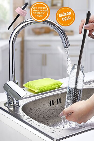 Tugomer Biberon Emzik Temizleme Fırçası - Çok Fonksiyonlu Silikon Şişe Kavano...