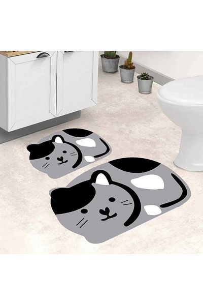 eco concept Cat Bath Mat, Toilet Seat, Non-Slip Base Toilet Seat, Decorative Mat, Dowry Box