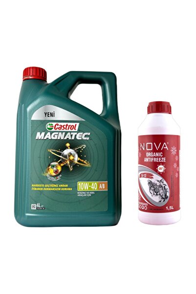 CASTROL Magnatec 10w-40 A3/b4 Motor Yağı 4 L + Kırmızı Antifriz 1500 Ml + Cam Suyu 80 Ml