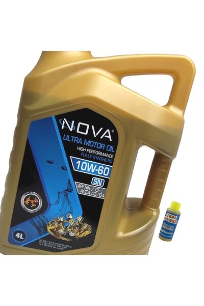 Nova 10w-60 4 Litre Tam Sentetik Motor Yağı Apı: Sn, Acea: A3-b4 + Cam Sabunu