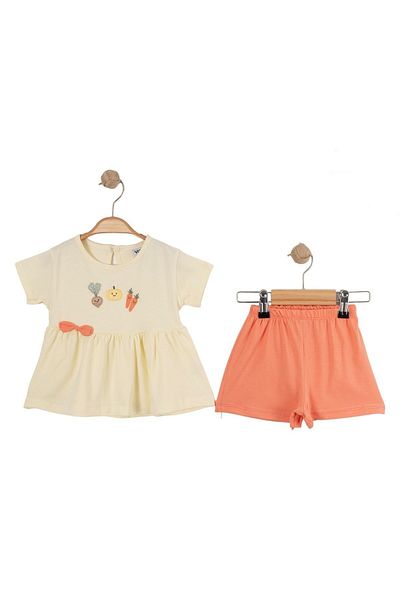 LANUGO Summer Embroidered T-Shirt and Shorts Set for Baby Girl