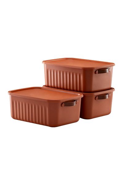 LIUWA 10 Lt Capacity 3 PCS Storage Box Mix - Organizer and Decorative Storage Box