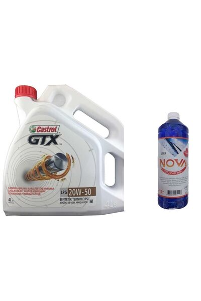 CASTROL Gtx 20w-50 Sentetik Motor Yağı 4 L + Cam Suyu 1 L