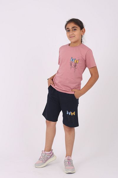 Çiggo Kids Set de 3 bucăți pantaloni scurți/Capri cu buzunare cu imprimeu pentru fete