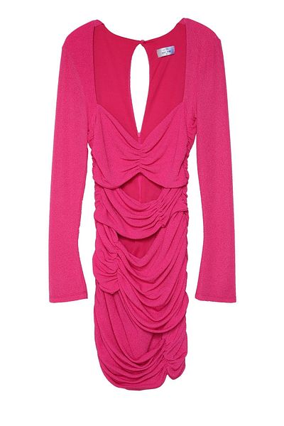 Quzu Rochie mini fucsia strălucitoare - Detaliu decupat