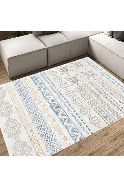 MAMKO Dijital Kaymaz Yıkanabilir Modern Desenli Salon Halısı Mutfak Halısı Ko...