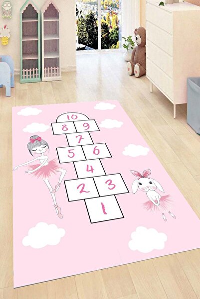 festivalya Çocuk Halısı, Oyun Halısı, Çocuk Odası, Seksekli Halı, Yıkanabilir Halı, Kaymaz Taban, (püskülsüz)