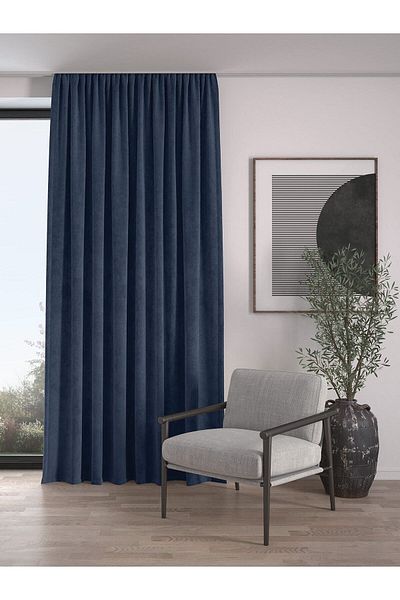 Demor Home Texturat catifea Extra-pentru adunat Bluemarin Blue Cortina de fundal de înaltă calitate O singură aripă