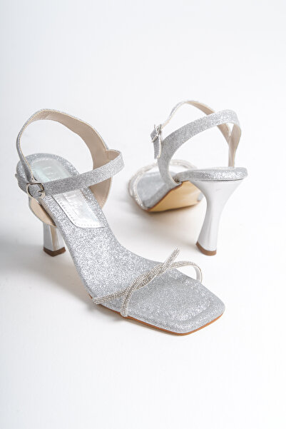 BAKGİY Ασημένια Γυναικεία Ορθοπεδικά Πέτρινα Βραδινά Παπούτσια Φόρεμα Bg1012-...