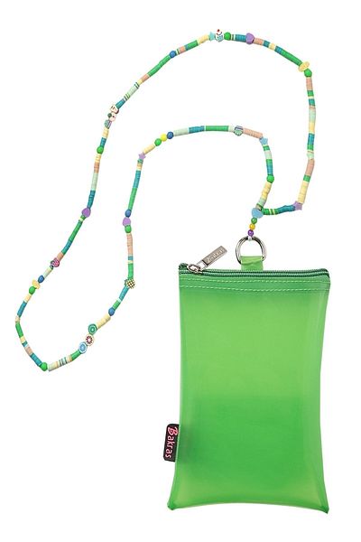 Bakras Прозрачна чанта за плажен телефон Fimo Beaded Green - патентован дизайн