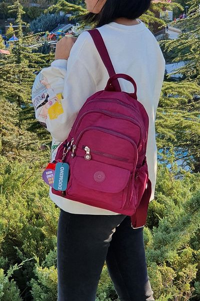 FCSTORE Unisex σακίδιο πλάτης Καθημερινής χρήσης Claret Red 9 τσέπες Θήκη tablet Αδιάβροχο 12 ιντσών 16lt 30x25cm