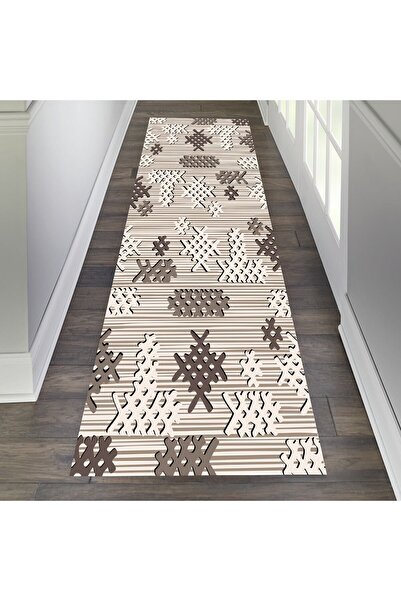 eco concept Etnik Desenli Yolluk, Iskandinav Koridor Halısı, Kaymaz Taban, Yı...