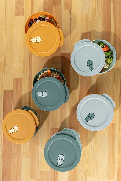 Vienev 9-Piece Colorful Microwaveable Storage Set - 2-1,5 Liter