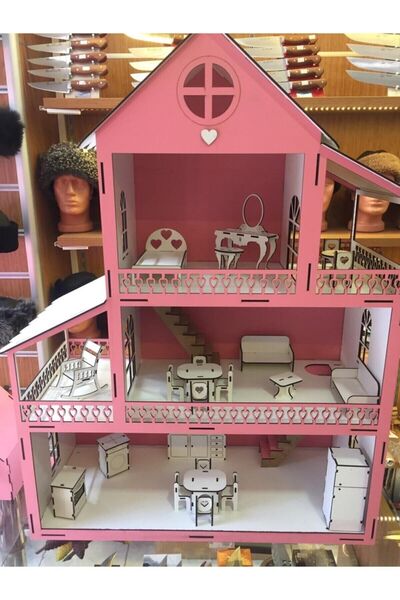 alphobitasarım مسرح الحملة الخشبي للأطفال 80 سم و26 أثاث