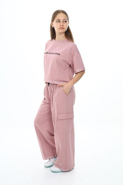 Jannock Κοριτσίστικη φόρμα oversize βαμβακερή φόρμα - μισό μανίκι, τσέπη Cargo