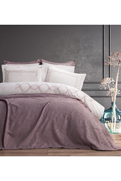 Bella Home Aren Embroidered Duvet Cover Set 7 Pieces 100% Organic Cotton