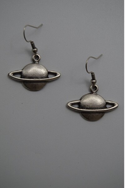 s4s Gümüş Kaplama Satürn Küpe