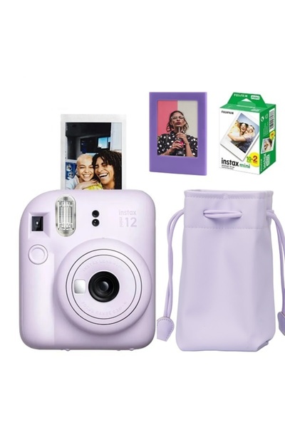 Fujifilm Instax Mini 12 Fotoğraf Makinesi-20li Film-büzgülü Kılıf Ve Mıknatıslı Çerçeve Seti 1