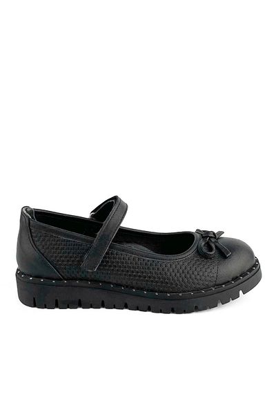 Cici Bebe Ayakkabı Genuine Leather Black Girls' School Shoes