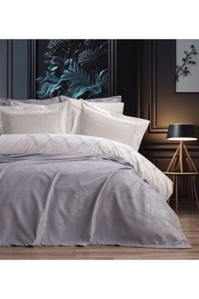 Bella Home Set de mireasă brodat Aren, 7 piese - 100% bumbac organic - cu cut...