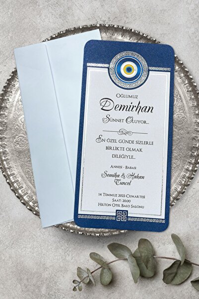 Cem Davetiye Sünnet Davetiyesi 1235 (100 Adet) Baskı Dahil