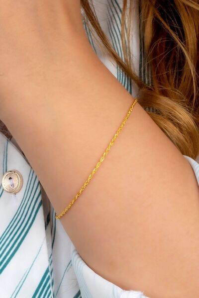 MÜCEVHER SARAYI 14 Ayar Altın Ince Halat Bileklik