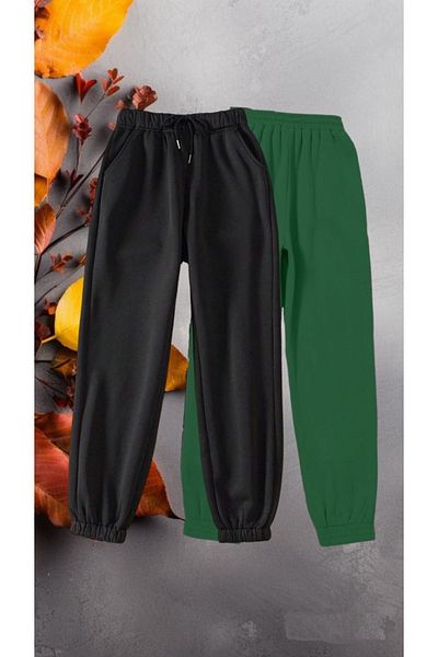 Fifty Color Καλοκαιρινό λεπτό παντελόνι Jogger 2 ΤΕΜΑΧΙΩΝ - Ψηλόμεσο πόδι από καουτσούκ