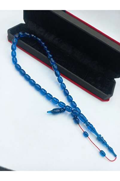 İbrahim Altıntaş Ringed Imame Amber Rosary - Blue System