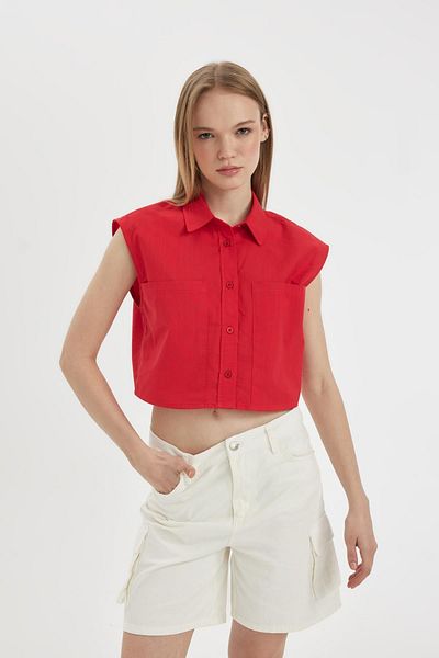 DeFacto Oversize Wide Fit Flame Cotton Sleeveless Shirt D0358Ax24Sm