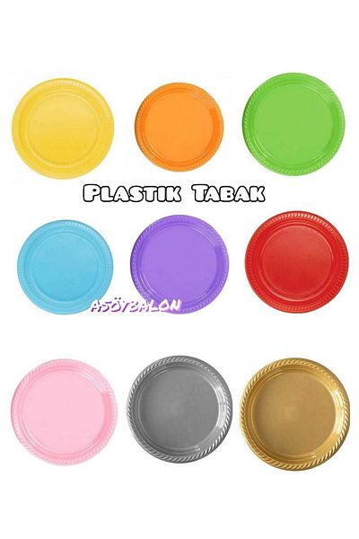 asöy Silver Plate Plastic Plastic Plate Disposable Plate for 25 Persons