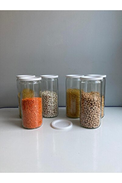 Weck Beyaz Kapaklı 1040 Ml Silindir Saklama Kavanoz Seti 6 Adet