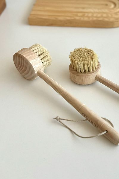 STELLIUM Natural Cactus Herb - General Cleaning Brush, Long Handle