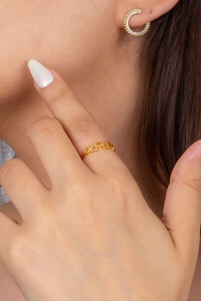 MÜCEVHER SARAYI 22 Ayar Altın Yarımtur Yonca Çerçeve Eklem Yüzük